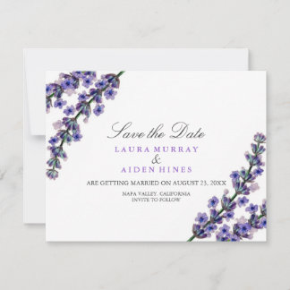 Elegant Lavendel Bröllop Spara Datum Datumet