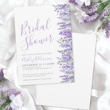 Elegant Lavendel Bröllopsdusch i Akvarell
