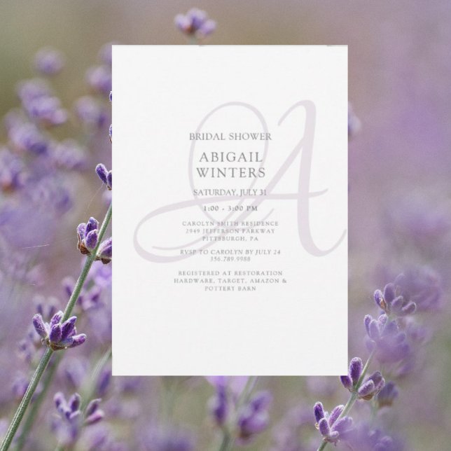 Elegant Lavendel Bröllopsdusch Inbjudningar (Skapare uppladdad)