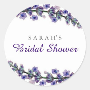Elegant Lavendel Bröllopsdusch Klistermärke