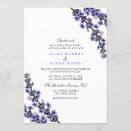 Elegant Lavendel Bröllopsinbjudan Inbjudningar