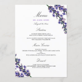 Elegant Lavendel Bröllopsmiddagsmeny Meny