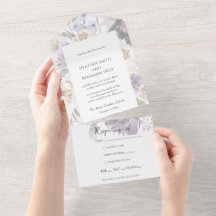 Elegant Lavendel, Elfenben & Blå Blommig All-in-On