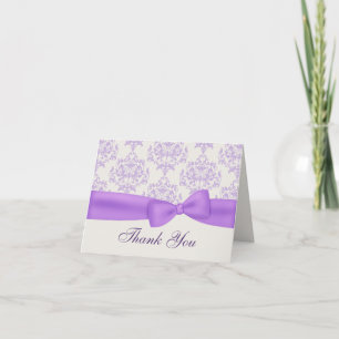 Elegant Lavendel & Elfenbensvit Tacksamhetskort fö Tack Kort