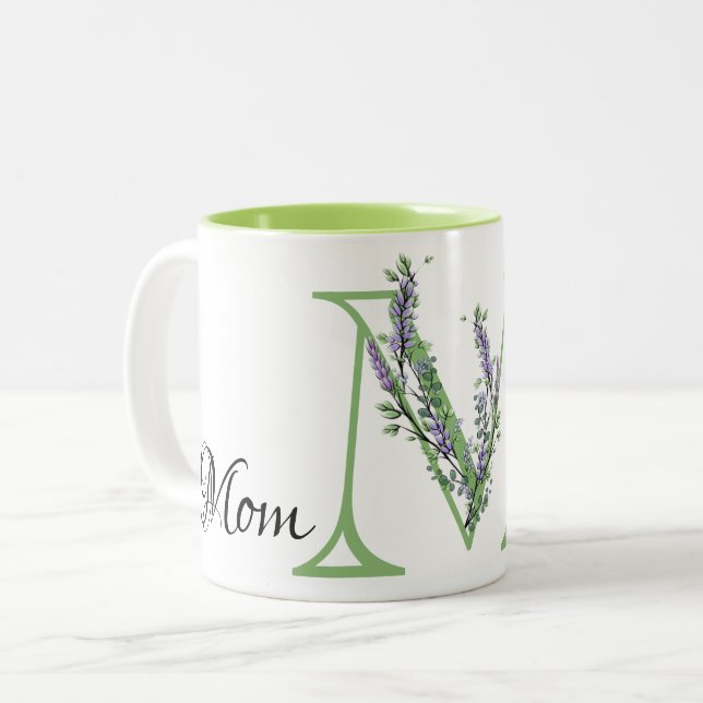 Elegant Lavendel Eukalyptus Mamma Två-Tonad Mugg (Framsida vänster)