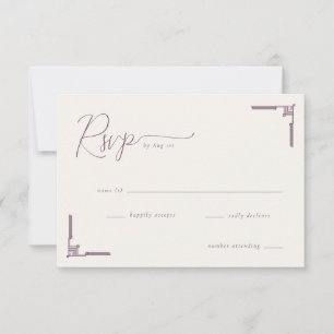 Elegant Lavendel Geometrisk RSVP OSA Kort