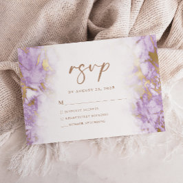 Elegant Lavendel Guld Marmor RSVP OSA Kort