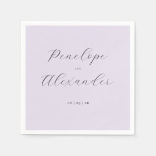 Elegant Lavendel Kalligrafi Pappersservett