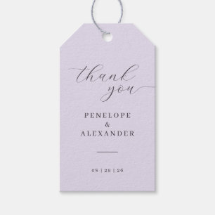 Elegant Lavendel Kalligrafi Presentetikett