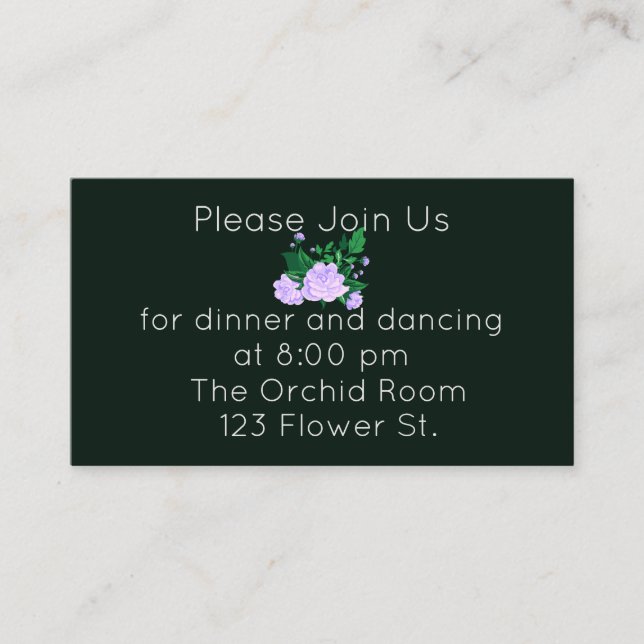 Elegant Lavendel Kamelia Mottagning Tilläggskort (Framsida)