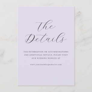 Elegant Lavendel Minimalistisk Kalligrafi Tilläggskort