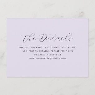 Elegant Lavendel Minimalistisk Kalligrafi Tilläggskort