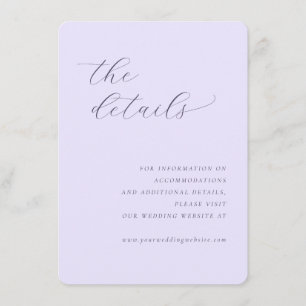 Elegant Lavendel Minimalistisk Kalligrafi Tilläggskort