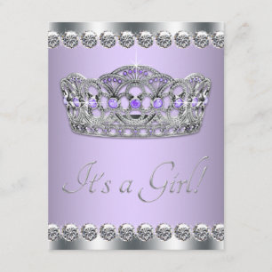 Elegant Lavendel och Grå Bebis Shower Inbjudningar