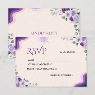 Elegant Lavendel och Lila Blommig RSVP-Mall OSA Kort