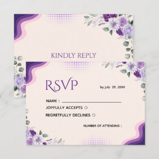 Elegant Lavendel och Lila Blommig RSVP-Mall OSA Kort