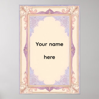 Elegant Lavendel Ornamenterad Vintage Ram Poster