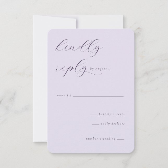 Elegant Lavendel RSVP-kort OSA Kort (Framsida)
