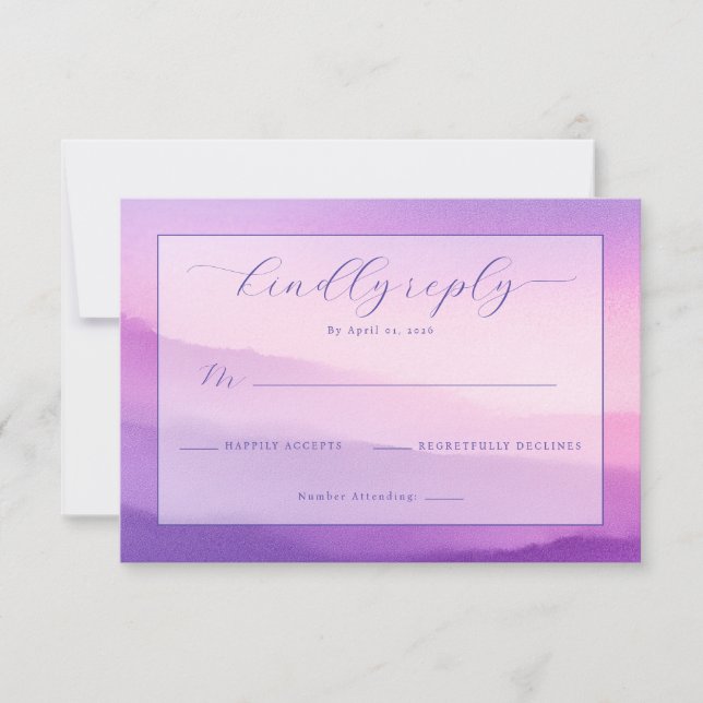 Elegant Lavendel RSVP-kort OSA Kort (Framsida)