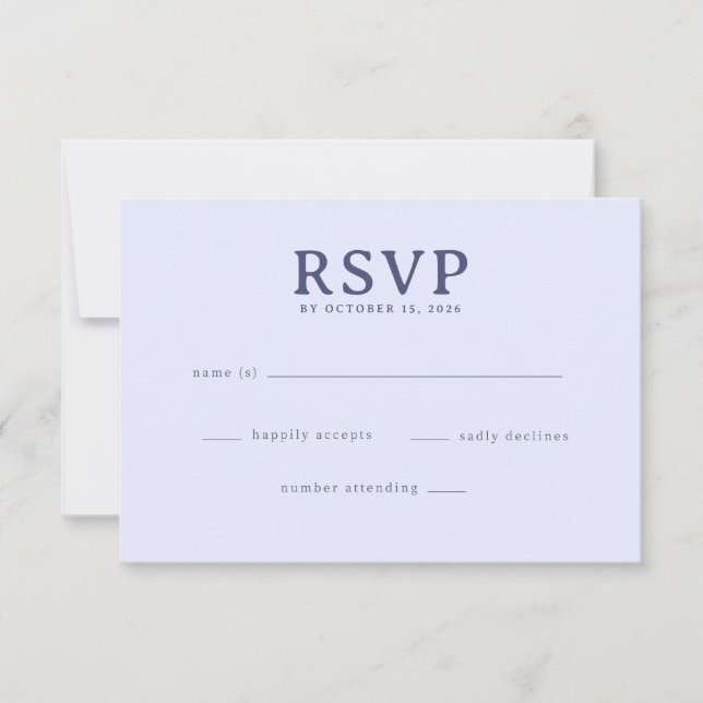 Elegant Lavendel RSVP-kort OSA Kort (Framsida)