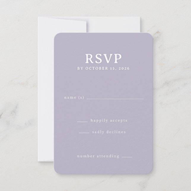 Elegant Lavendel RSVP-kort OSA Kort (Framsida)