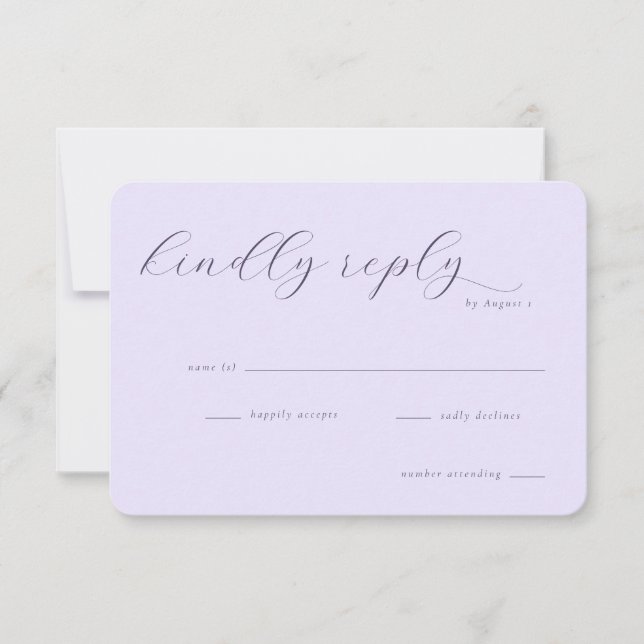 Elegant Lavendel RSVP-kort OSA Kort (Framsida)