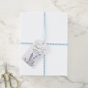 Elegant Lavendel Tack Bröllopsdusch Presentetikett