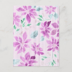 Elegant Lavendel Vattenfärg Blommig Postkort Vykort