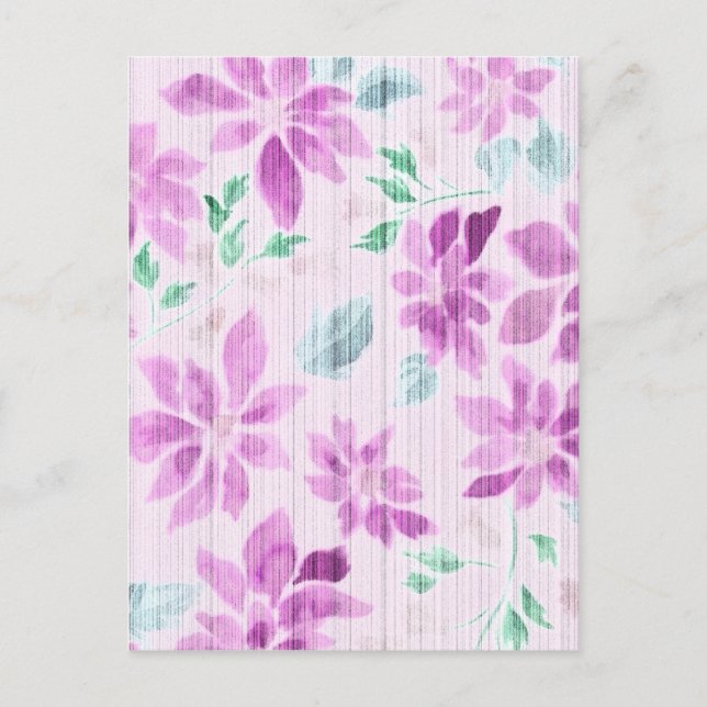 Elegant Lavendel Vattenfärg Blommig Postkort Vykort (Framsida)