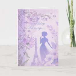 Elegant Lavendel Vattenfärg Dam Födelsedagskort Tack Kort
