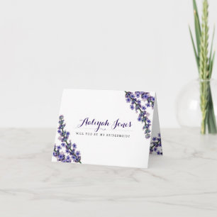 Elegant Lavendel Vill du vara min brudtjänstflicka Inbjudan
