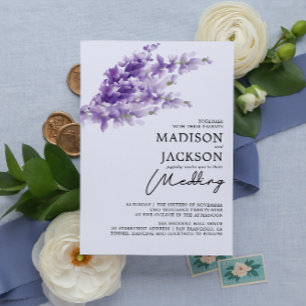 Elegant Lavendel Watercolor Bröllop Inbjudningar