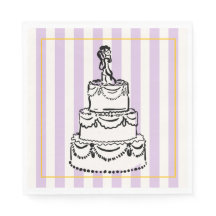 Elegant Lavendel Whimsical Ränder Bröllopstårta