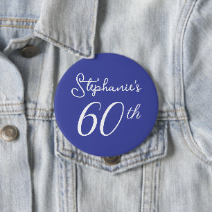 Elegant Lavendelmonogram 60-årsfirande Knapp