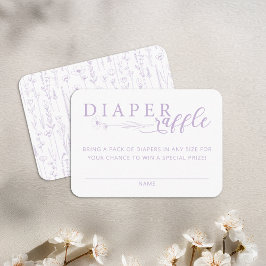 Elegant Lavender Baby Shower Diaper Raffle Tilläggskort
