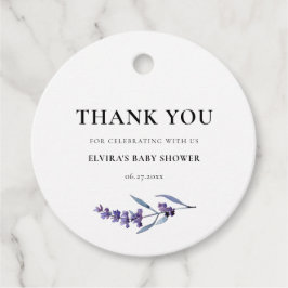 Elegant Lavender Baby Shower Tack Gåvor Etiketter
