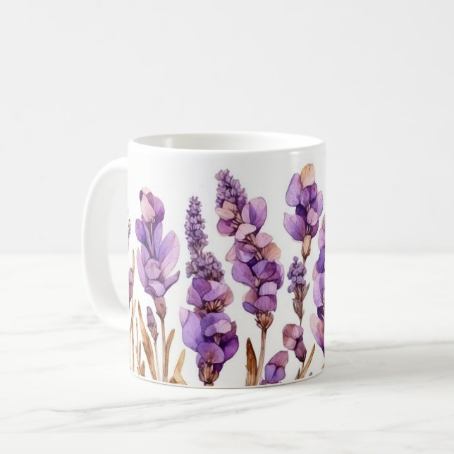 Elegant Lavender Bliss Ceramic Mugg (Framsida vänster)