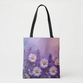Elegant Lavender Blommar Tote Tygkasse