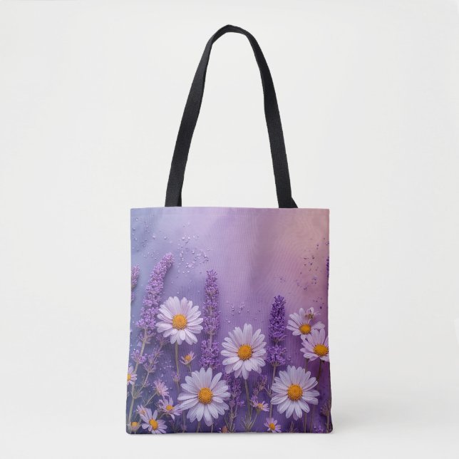 Elegant Lavender Blommar Tote Tygkasse (Framsida)