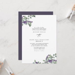 Elegant Lavender Blommigt Bröllop Inbjudningar