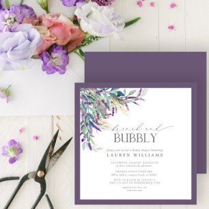 Elegant Lavender Blommigt Brunch & Bubble Shower Inbjudningar