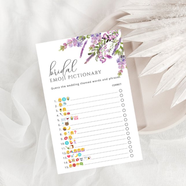 Elegant Lavender Blommigt Emoji Pictionary-spel (Skapare uppladdad)