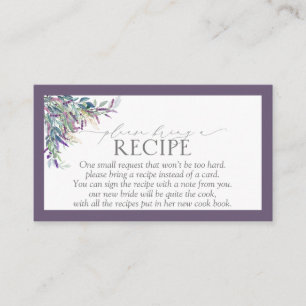 Elegant Lavender-Blommigt Hämta en recept Tilläggskort