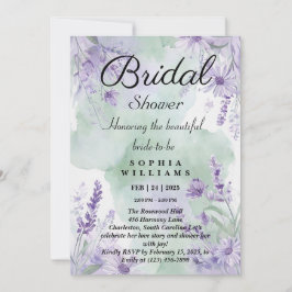 Elegant Lavender Blommigt Inbjudningskort för möhi