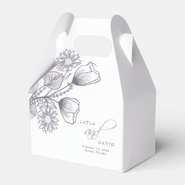 Elegant Lavender Blommigt kontur Bröllop Presentaskar