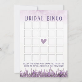 Elegant Lavender Blommigt Möhippa Bingo Inbjudningar