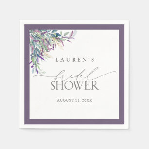 Elegant Lavender Blommigt Möhippa för vattenfärg Pappersservett