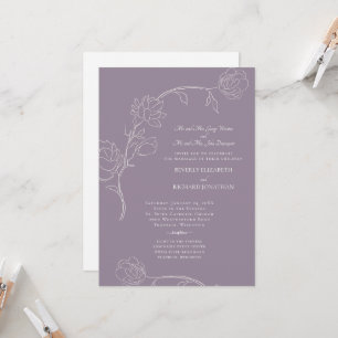 Elegant Lavender Blommigten Båda uppsättningar av Inbjudningar
