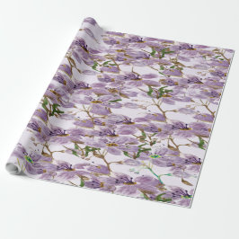 Elegant Lavender Bloom Wrapping Paper Roll Presentpapper