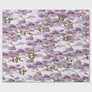 Elegant Lavender Bloom Wrapping Paper Roll Presentpapper